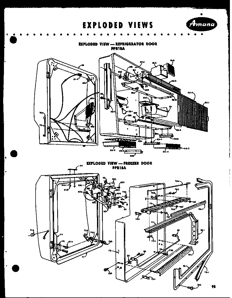 Amana FPR14L exploded view - refrigerator door (fpr18a) diagram