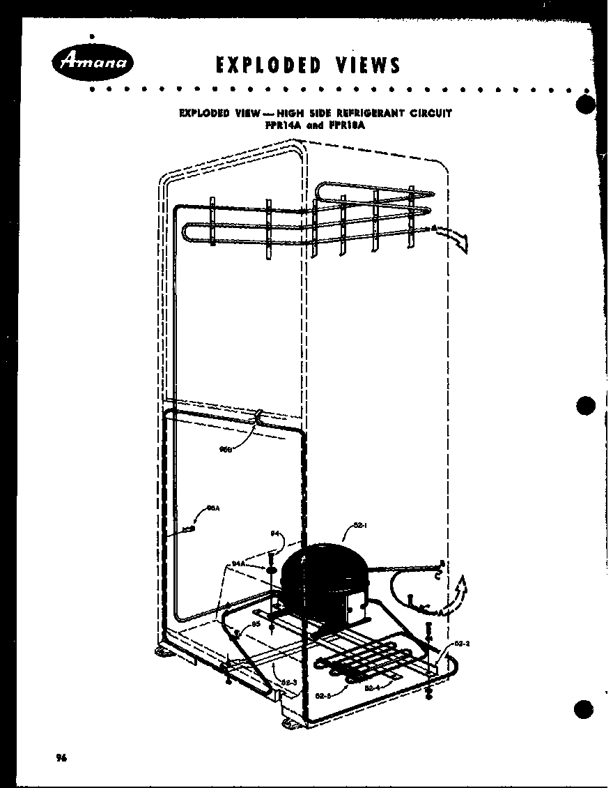 Amana FPR14L exploded view - high side refrigerant circuit (fpr14a) (fpr18a) diagram