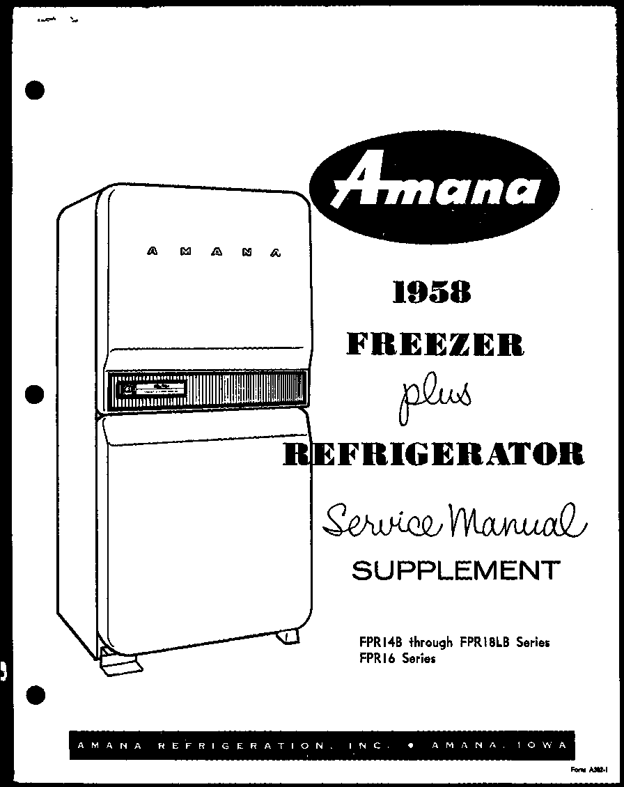Amana FPR16L (fpr14a) (fpr14la) (fpr18a) (fpr18la) (fpr14lb) (fpr18lb) (fpr16l) diagram