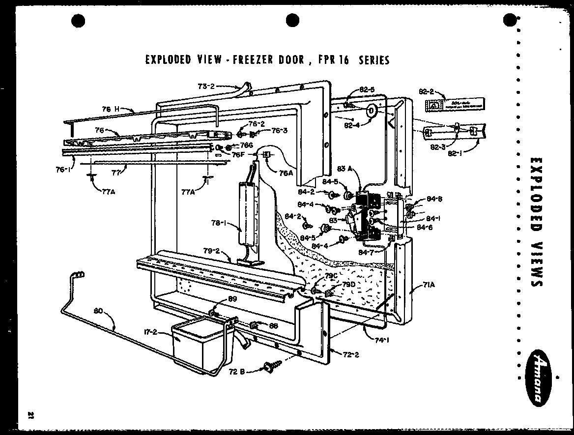 Amana FPR16L exploded view - freezer door (fpr16) diagram