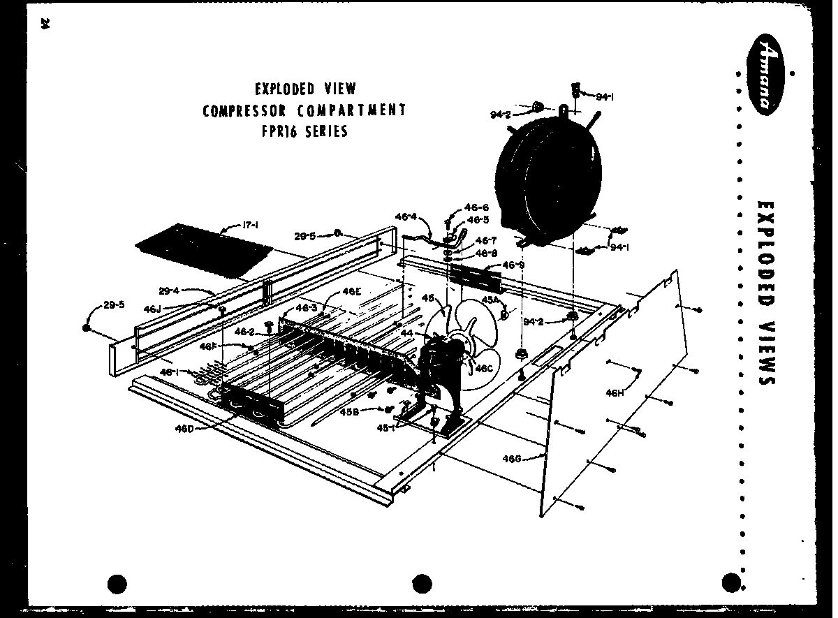 Amana FPR16L exploded view compressor compartment (fpr16) diagram