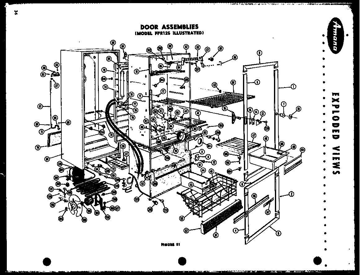 Amana FPR95L door assembly (fpr125) diagram