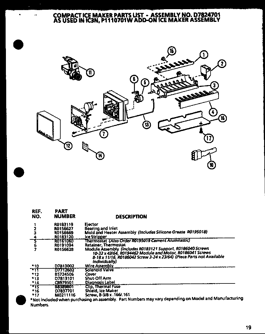 Amana 86058-P7812530W compact ice maker (ic3n/p1110701w) diagram