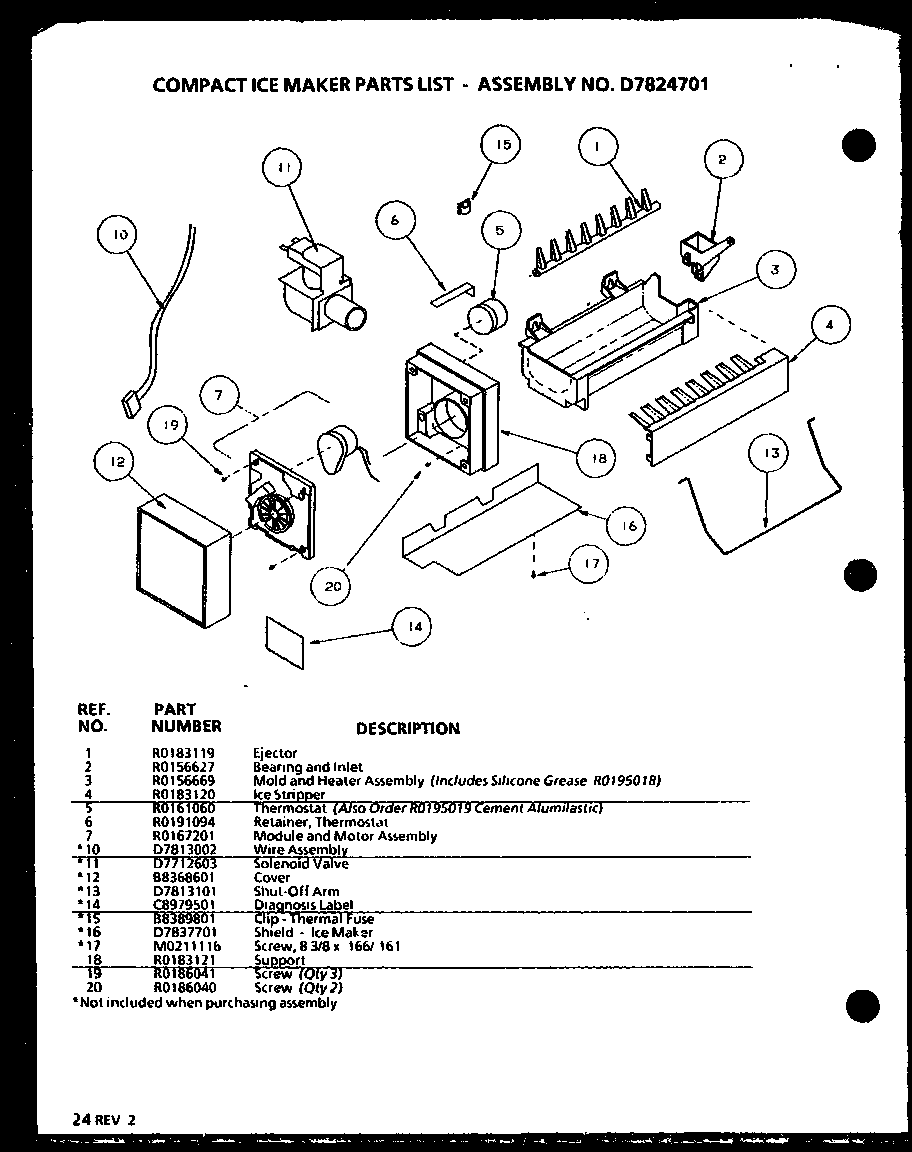 Amana 86068L-P1125506WL compact ice maker diagram