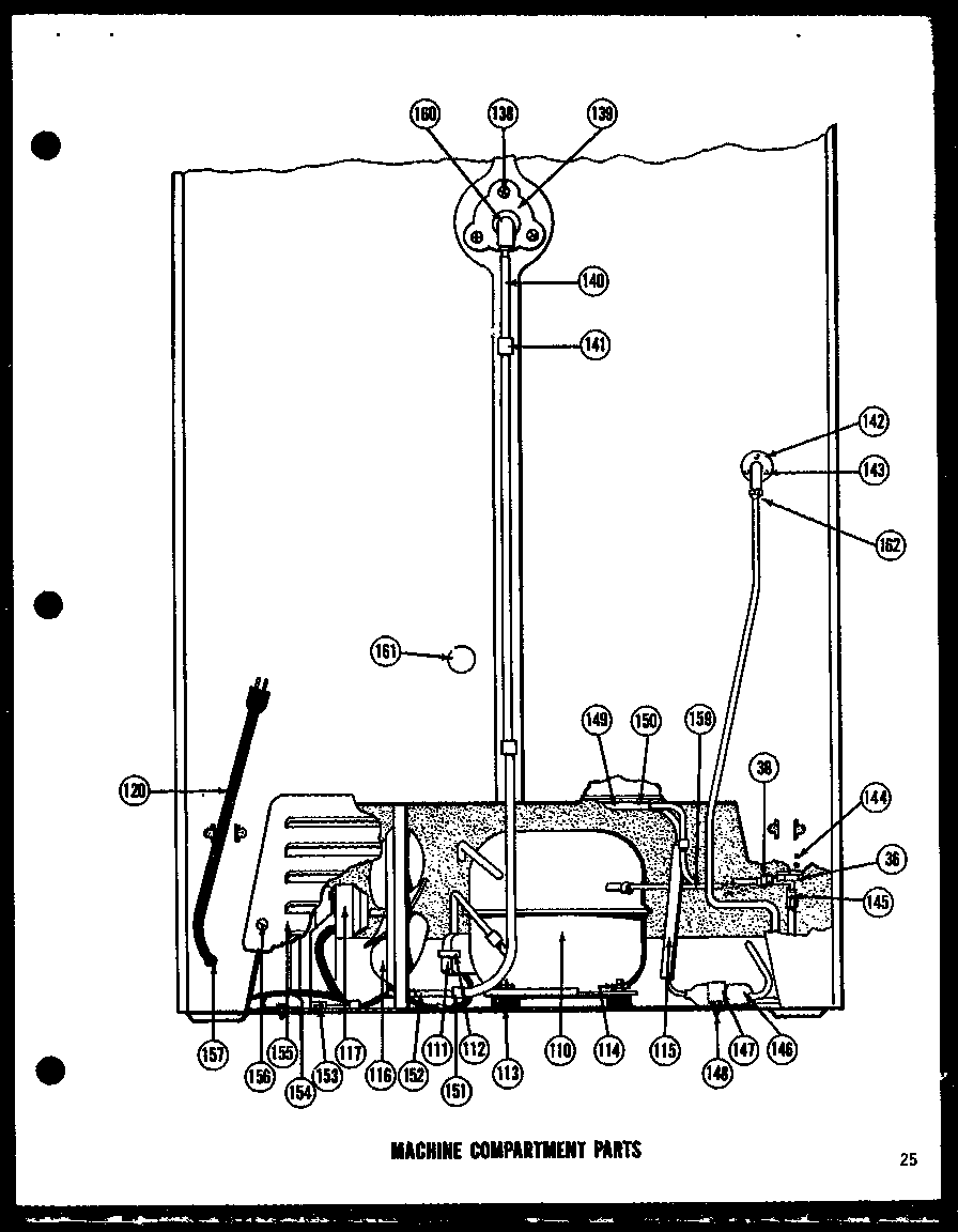 Amana BR16LE machine compartment parts (i) diagram