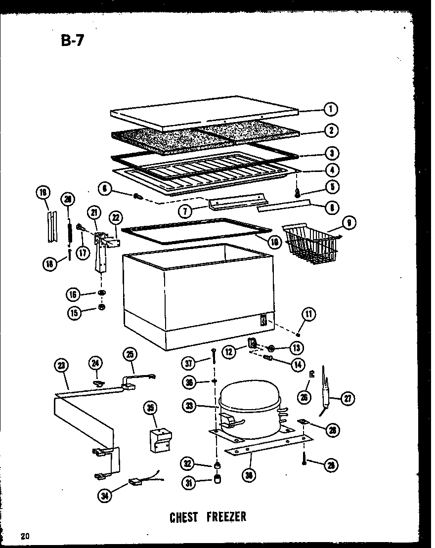 Amana EC7-C/P60116-34WC chest freezer diagram