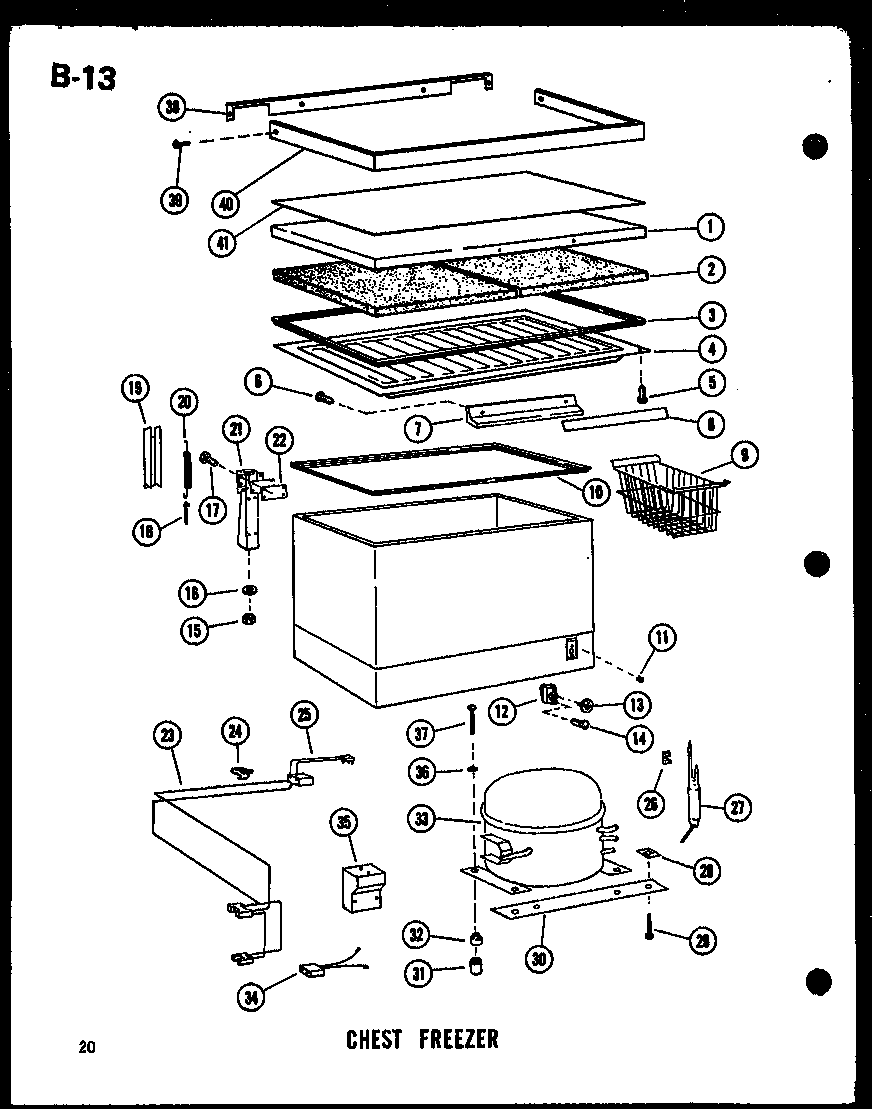 Amana CD7/P60240-63W chest freezer diagram