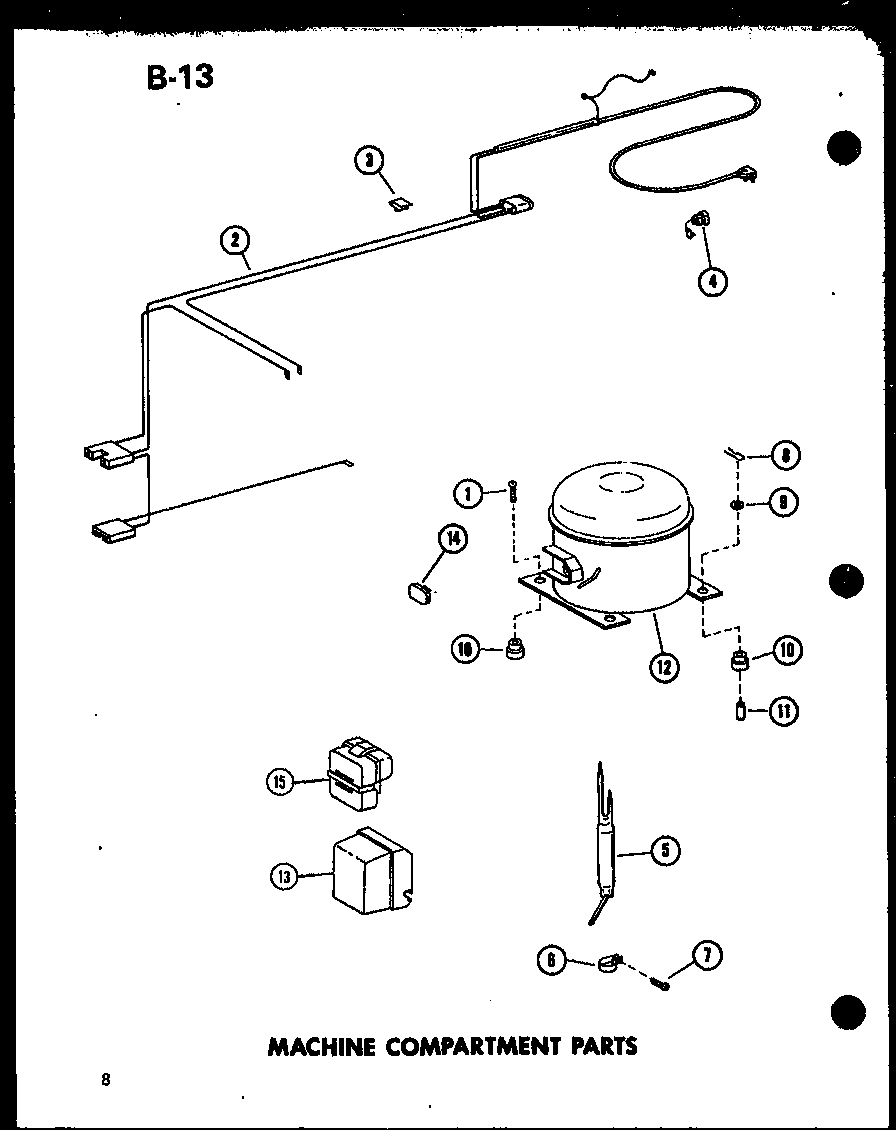 Amana C15B-1-A/P73980-19WA machine compartment parts diagram