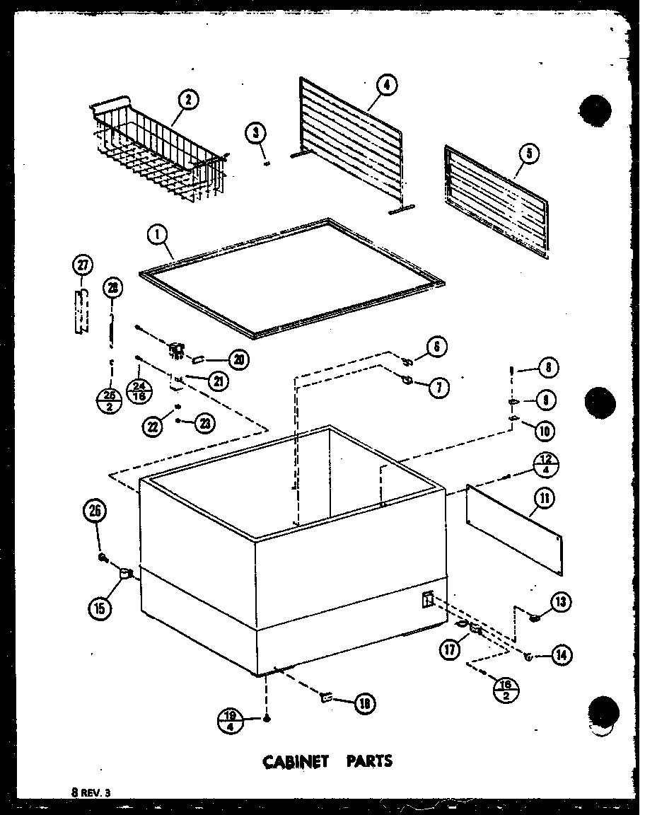 Amana C15B1/P7398043W cabinet parts diagram