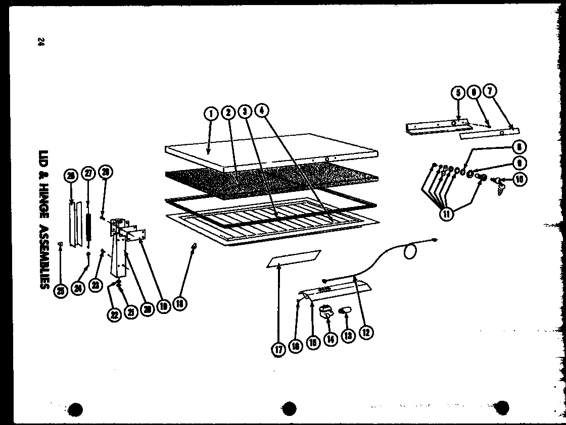 Amana CP15-2/P60116-26W lid & hinge assemblies diagram