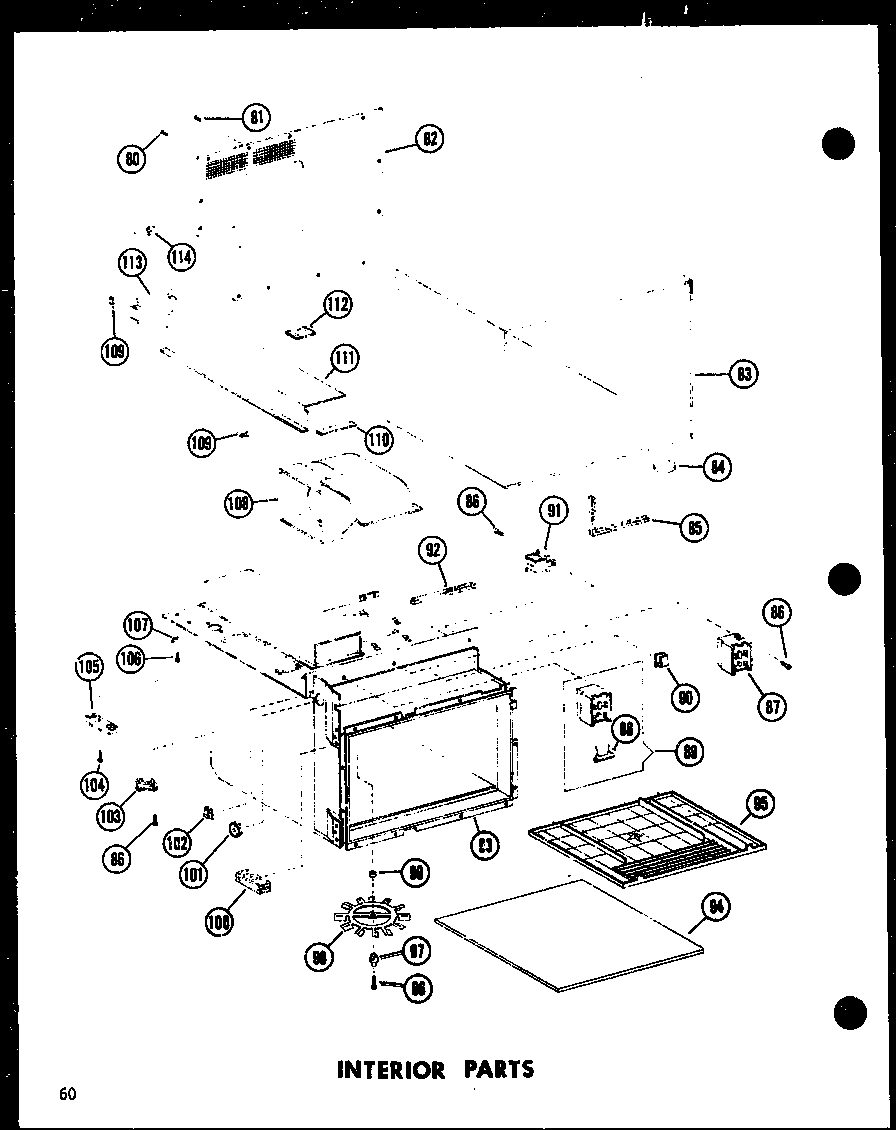 Amana RC-7PB/P71300-1M interior parts diagram