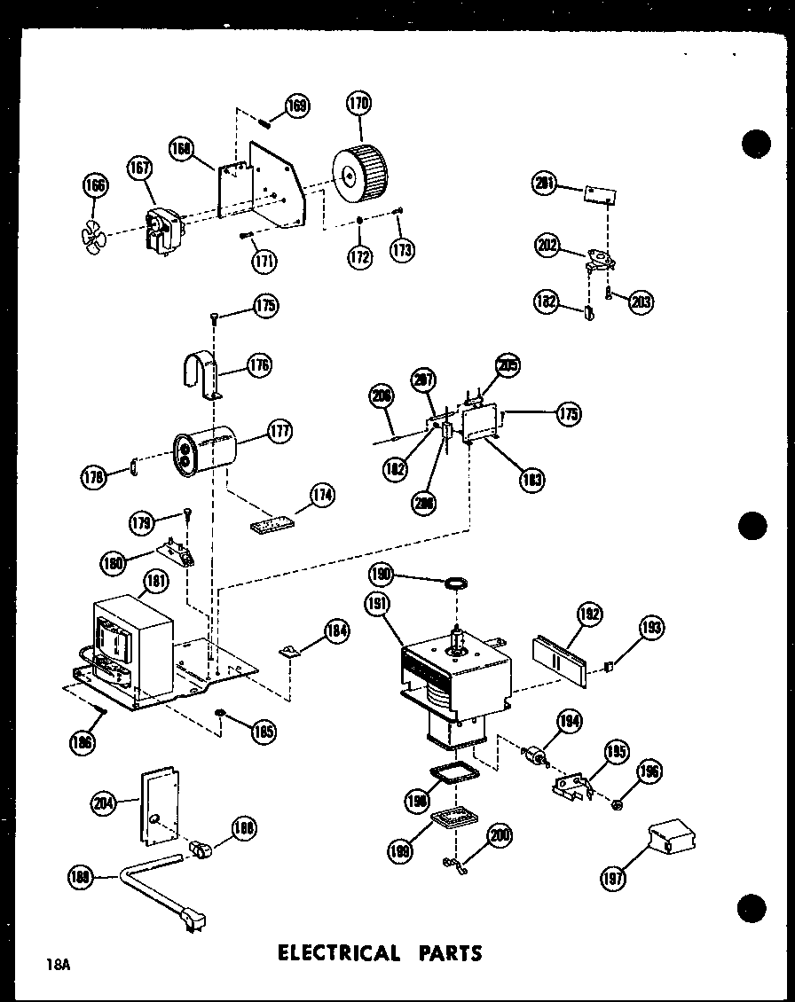 Amana RC-7PB/P71300-2M electrical parts (rc-7pb/p71300-3m) (rc-7d/p71301-3m) diagram