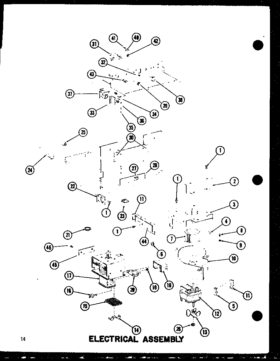Amana RC-10S/P72649-2M electrical assembly diagram