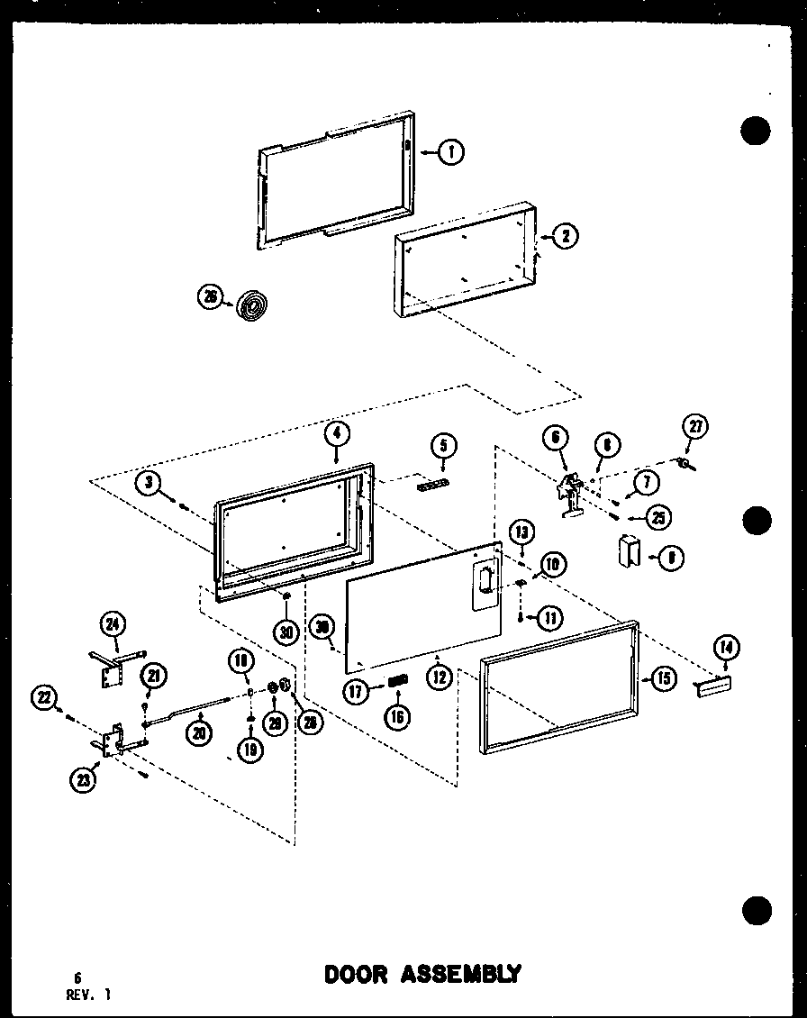 Amana RC-10S/P73829-3M door assembly diagram