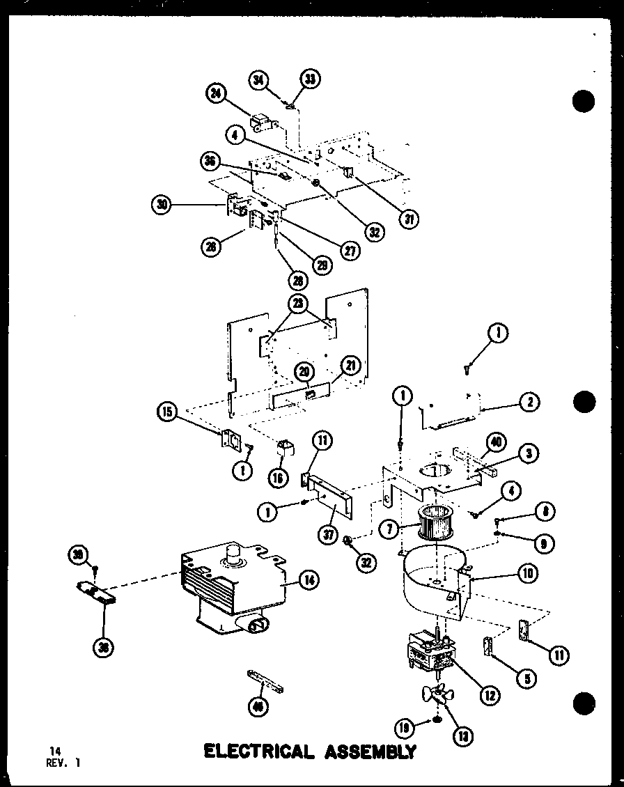 Amana RC-10S/P73829-3M electrical assembly diagram