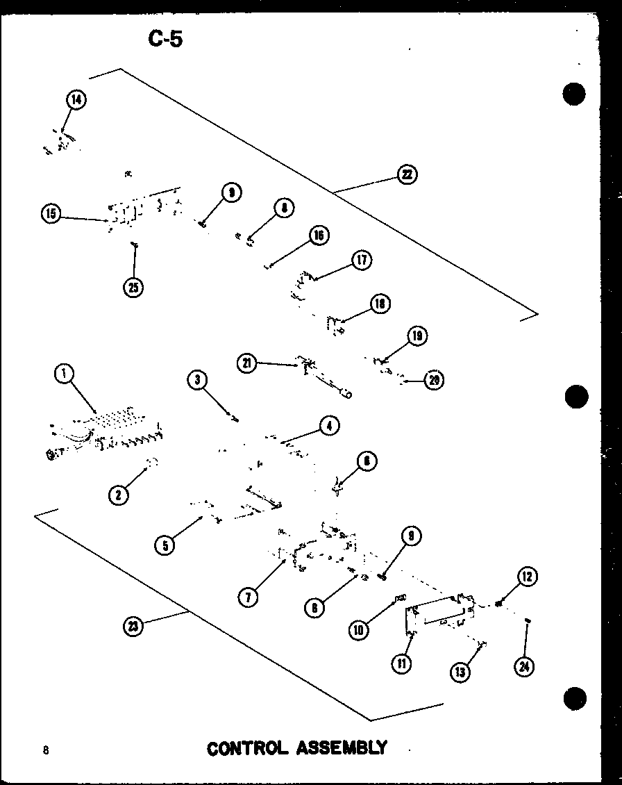 Amana RC-20/P72100-8M control assembly diagram