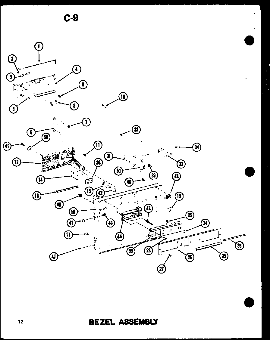 Amana RC-20/P72100-8M bezel assembly diagram