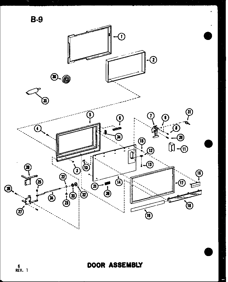 Amana RC-14B/P73550-2M door assembly diagram