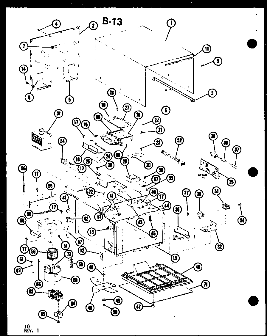 Amana RC-14B/P73550-2M outer case diagram