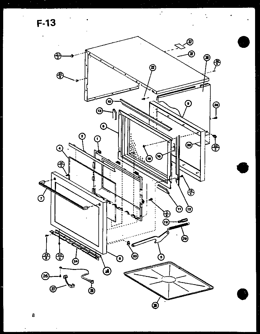 Amana RS-7A/P75589-7M door and cabinet diagram