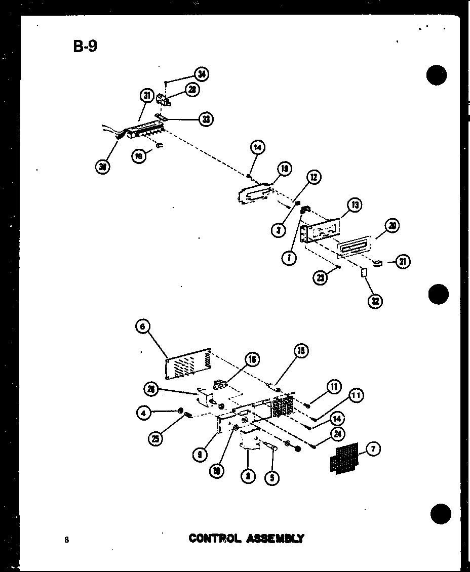 Amana RV-10A/P75085-14M control assembly diagram