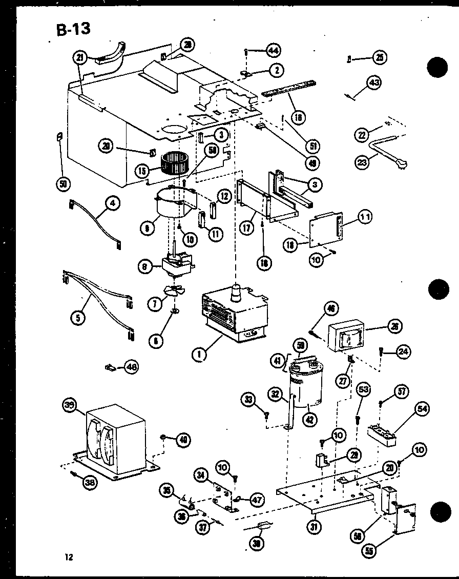 Amana RV-10A/P75085-14M interior controls diagram