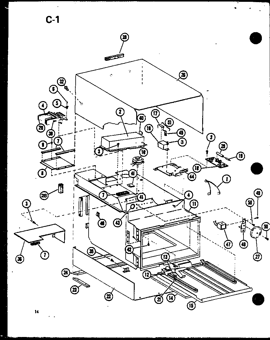 Amana RV-10A/P75085-14M cabinet parts diagram