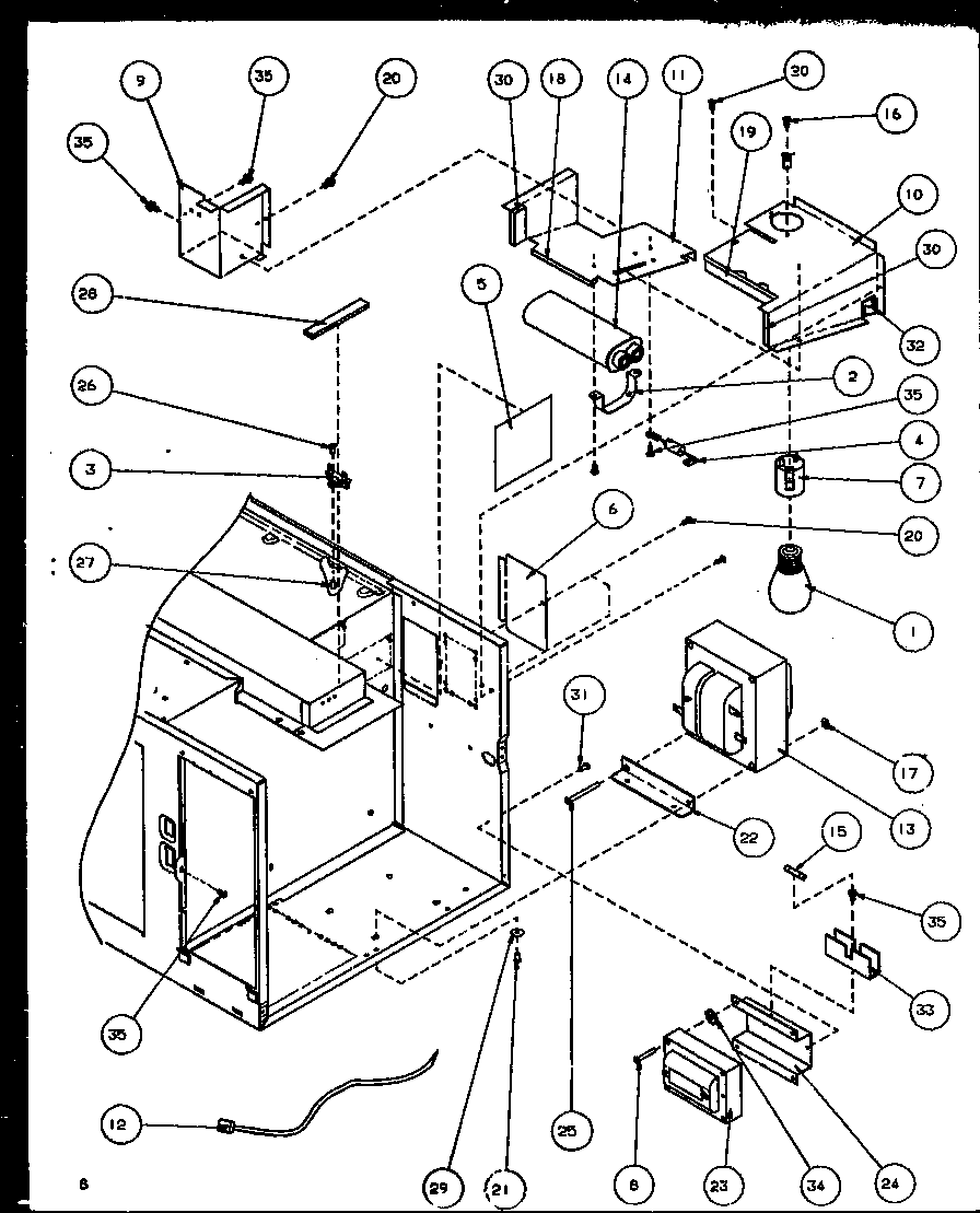 Amana RFS8MPK/P1156007M transformer diagram