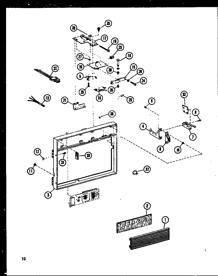 Amana RV-10/P74582-3M grille and lock diagram