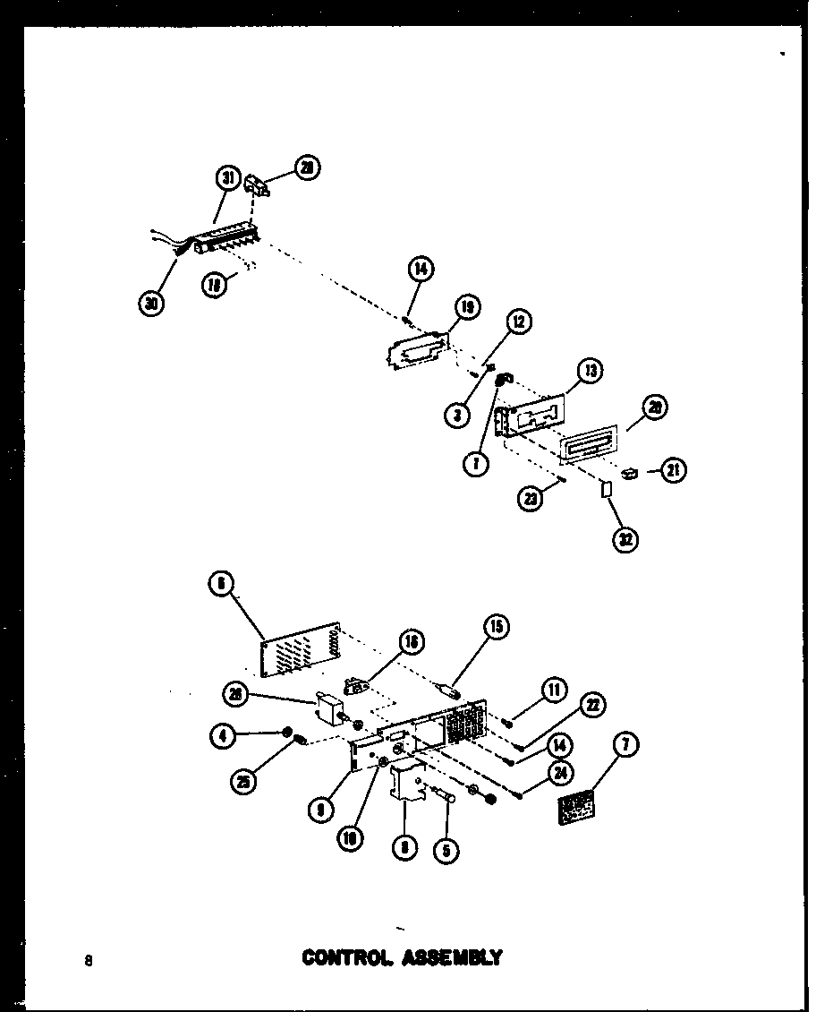 Amana RV-10A/P75085-9M control assembly diagram