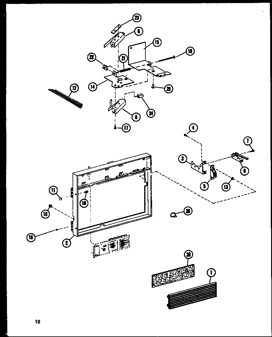 Amana RV-10A/P75085-9M grille and lock diagram
