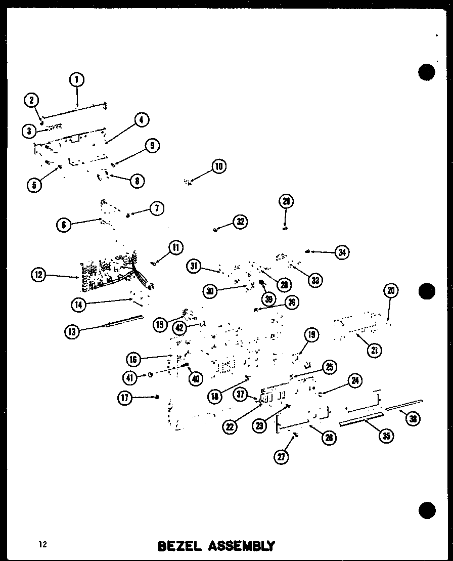 Amana RC-14/P72100-7M bezel assembly diagram