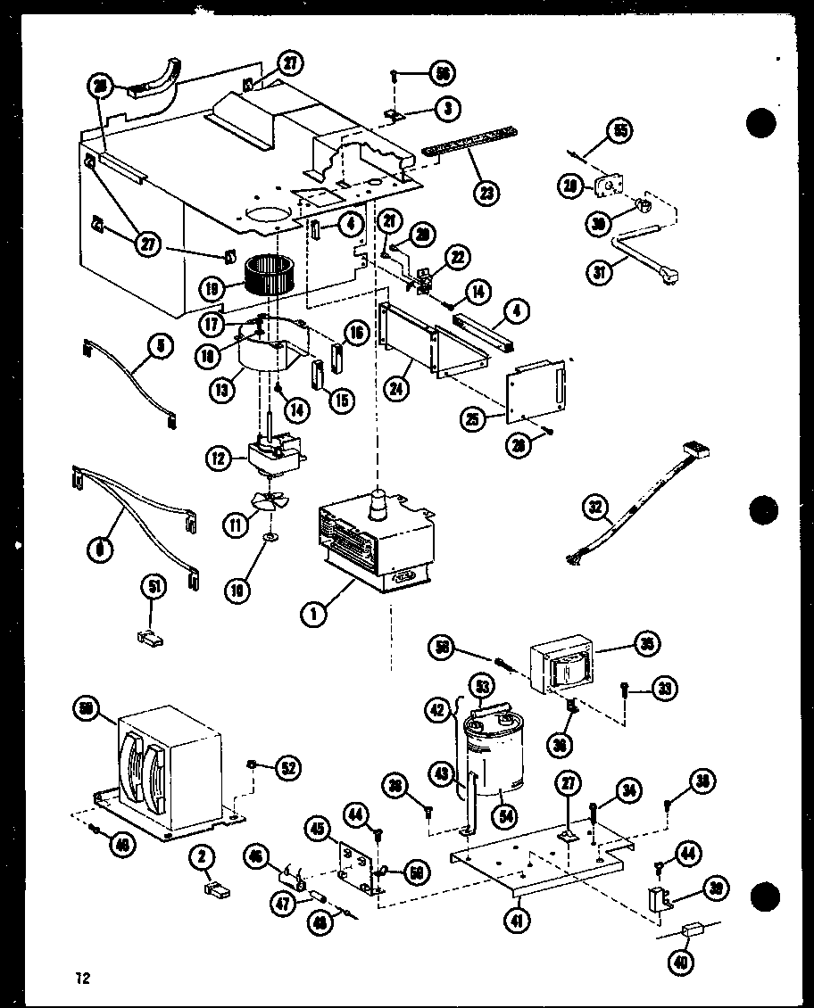 Amana RC10B-DD/P73547-2M transformer and magnetron diagram