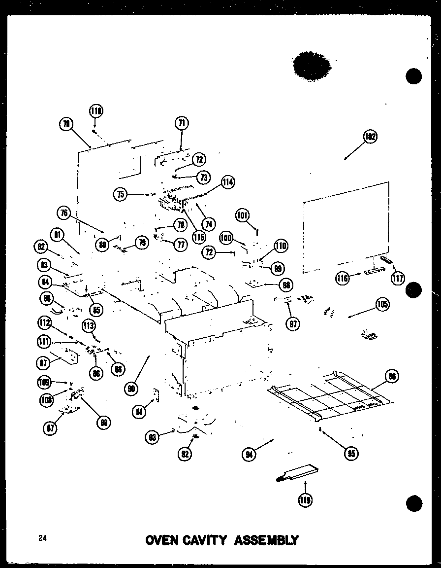 Amana RC-20/P72100-2M oven cavity assembly (rc14/p72100-1m) (rc20/p72100-2m) diagram
