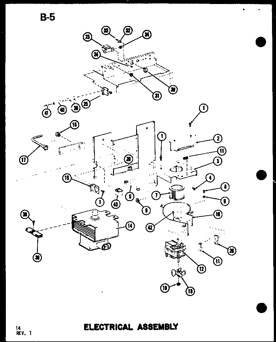Amana RC-14T/P73824-8M electrical assembly diagram