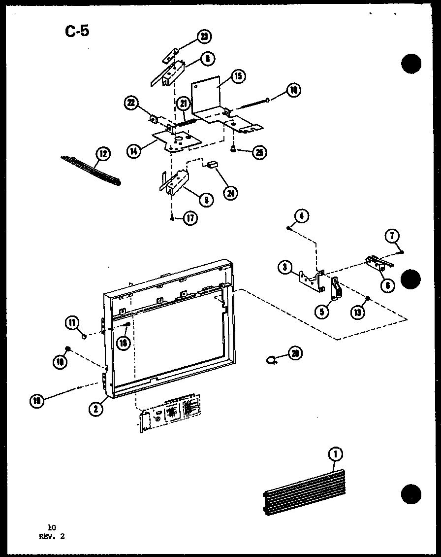 Amana RC10B-PB/P75085-8M bezel assembly diagram