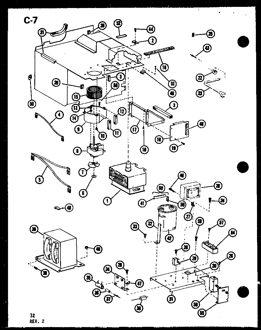 Amana RC10B-PB/P75085-8M transformer and magnetron diagram