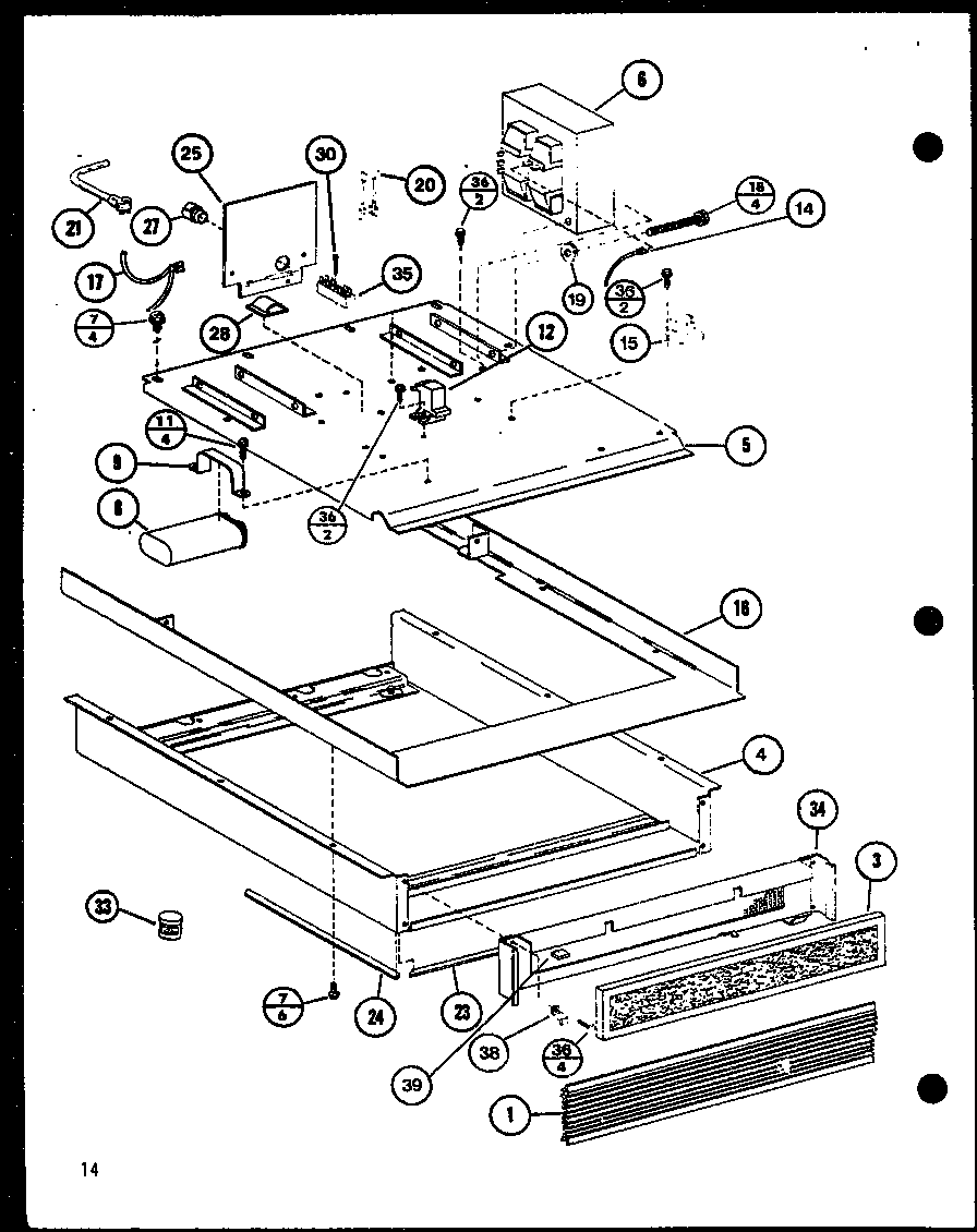 Amana RC-10SE/P76881-6M base pan assembly diagram
