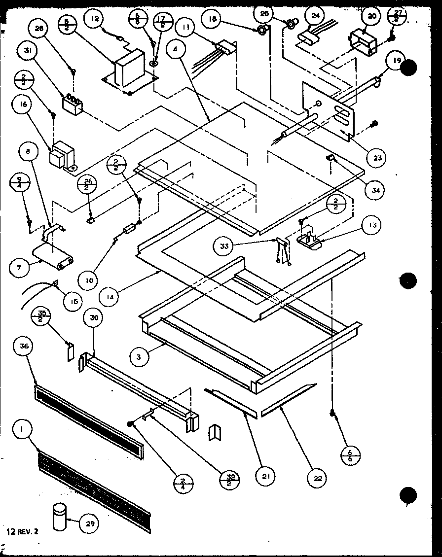 Amana RC20SE-P1104103M base pan assembly diagram