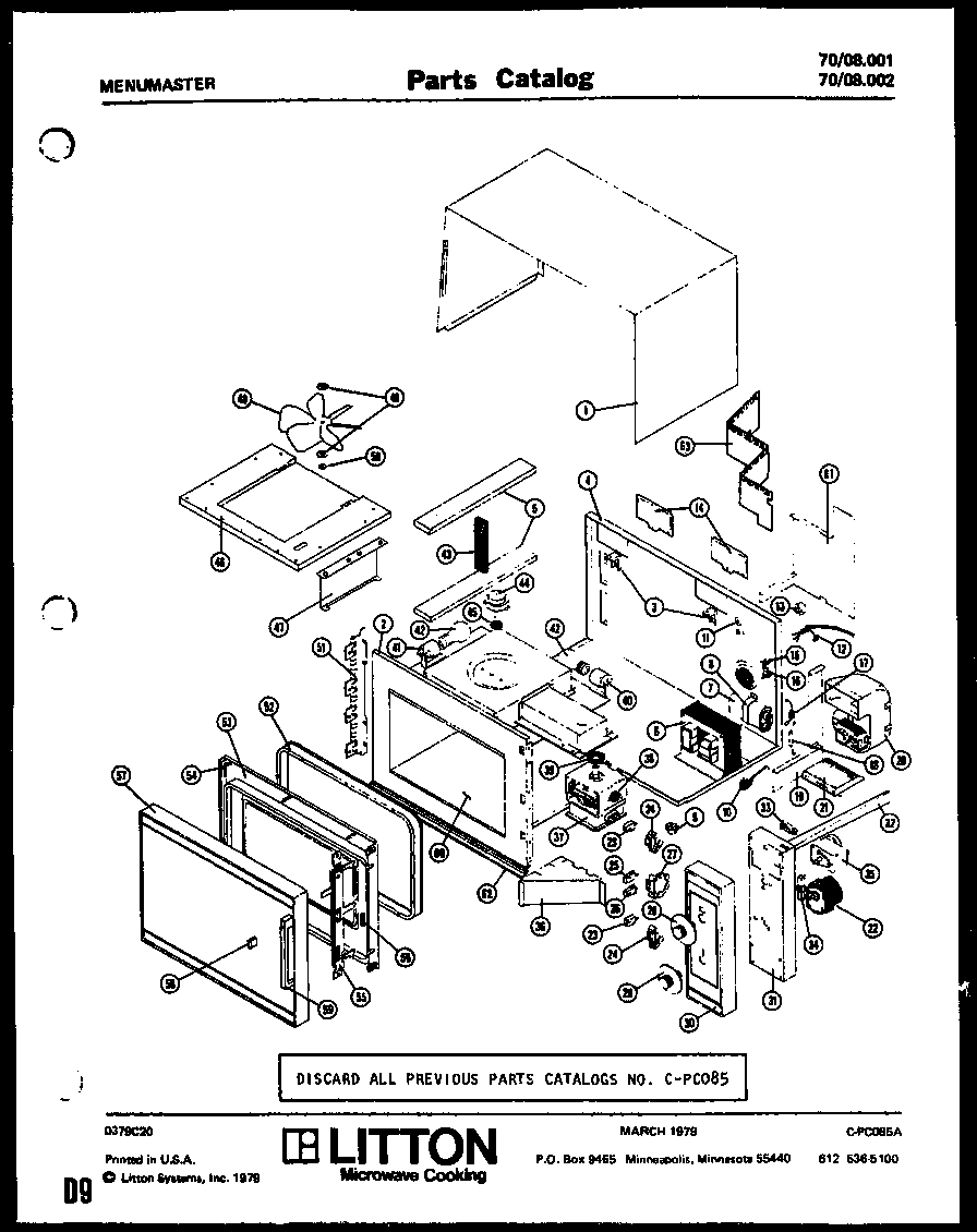 Amana 70/05.00 70/08.001 and 70/08.002 diagram