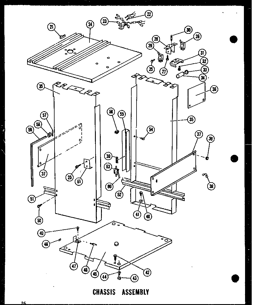 Amana SMC-1-AG/P18011-1TG chassis assembly diagram