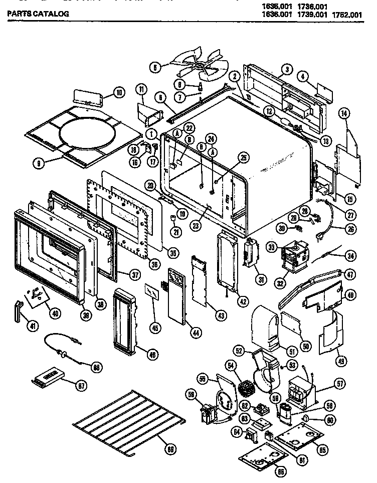 Amana 1636.001 microwave parts diagram