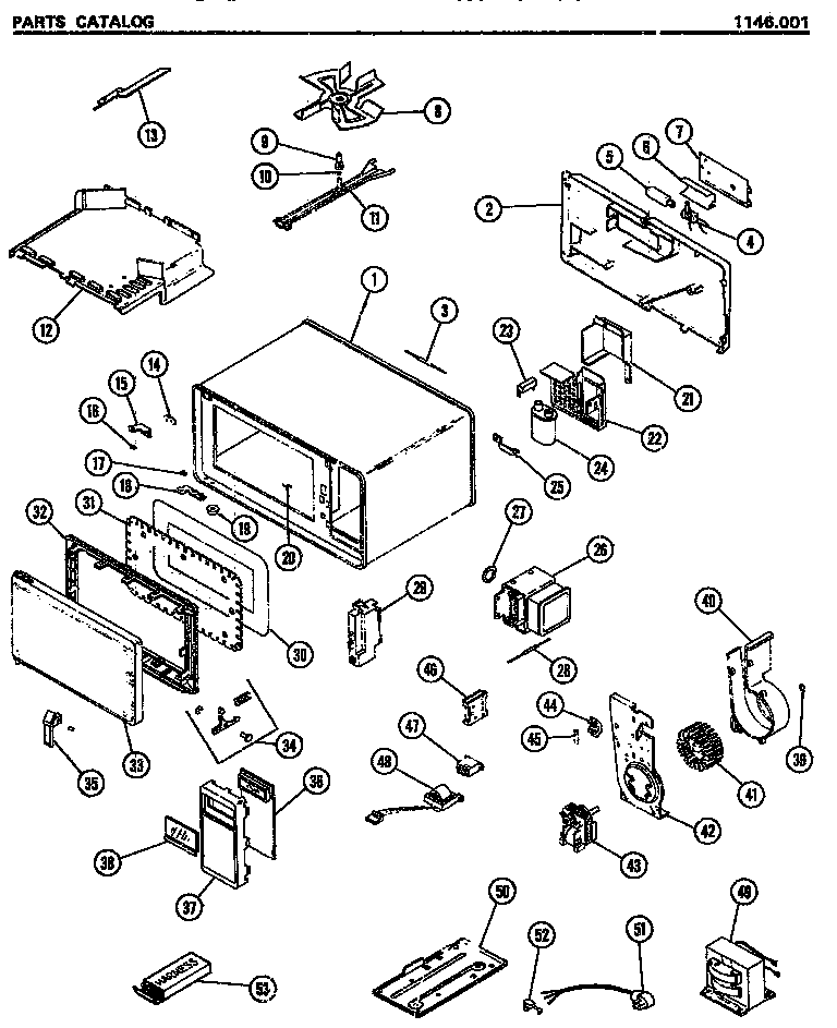 Amana 1146.001 microwave parts diagram