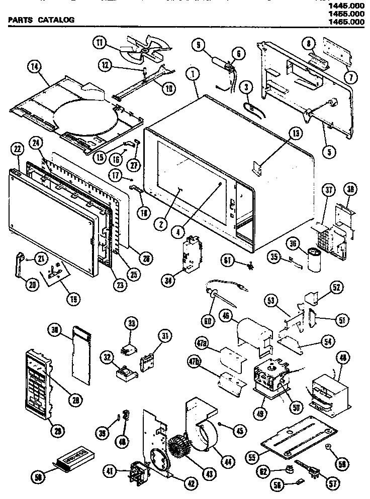 Amana 1465.000 microwave parts diagram