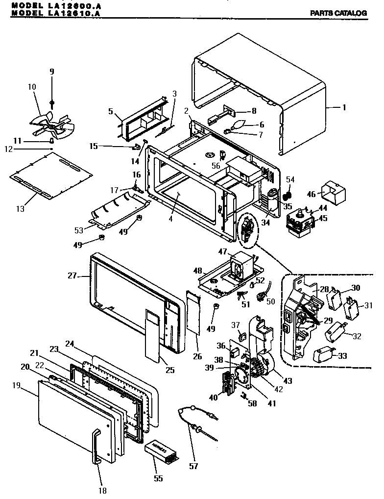 Amana LA12600.A mw parts (la12600.a) (la12610.a) diagram