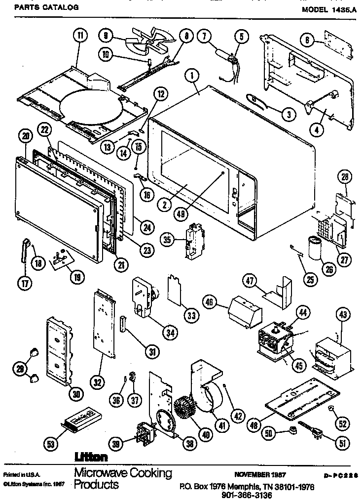 Amana LA12600.A mw parts (1435.a) diagram