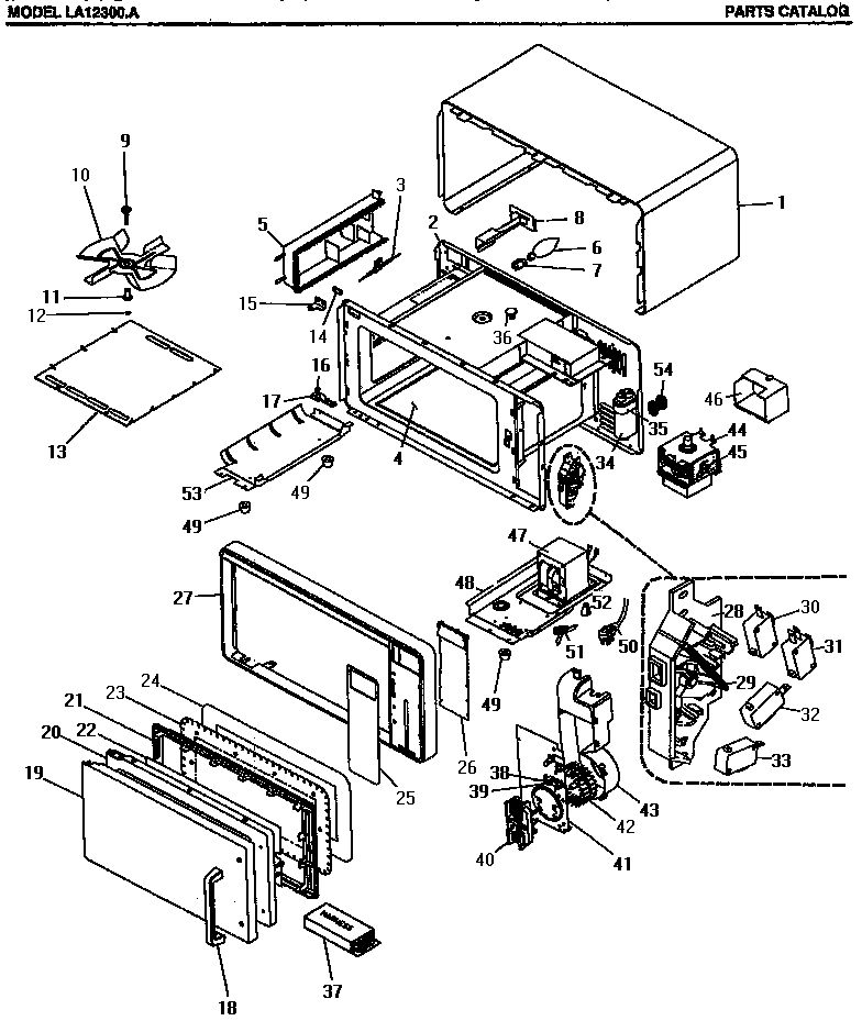 Amana 1131.A microwave parts (la12300.a) diagram