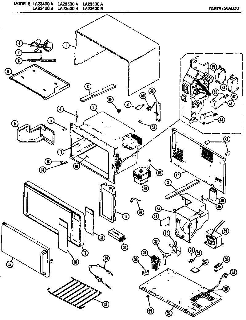 Amana LA23500.B microwave parts diagram