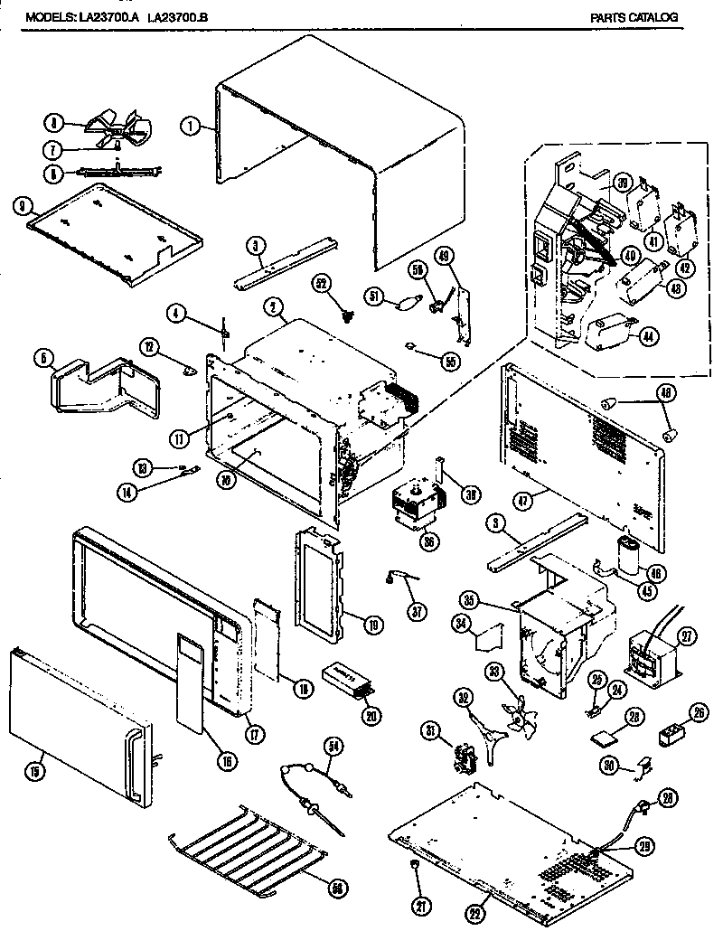 Amana LA23700.B microwave parts diagram