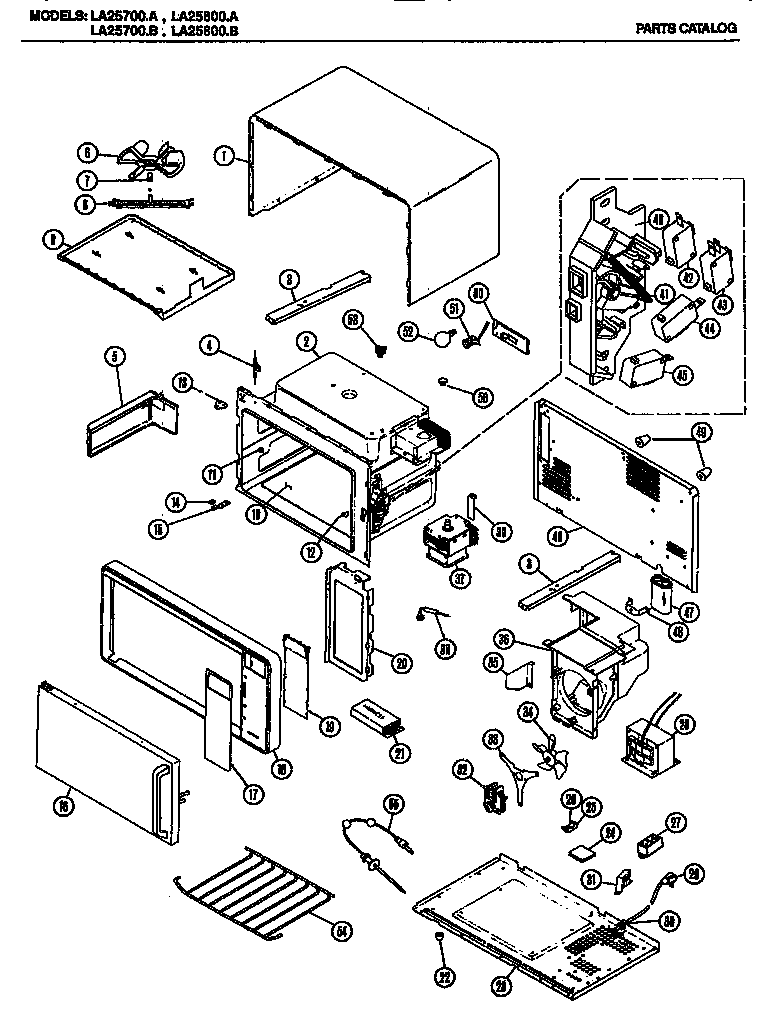 Amana LA25800.A microwave parts diagram